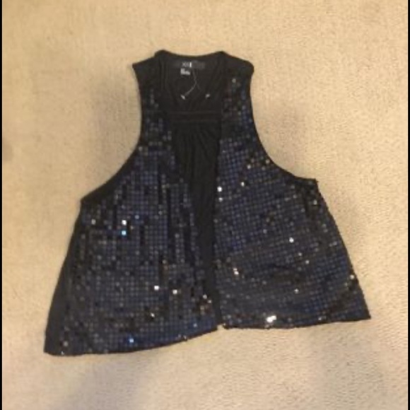 XXI black sparkle womens vest, size S/P special occasion - Picture 1 of 4